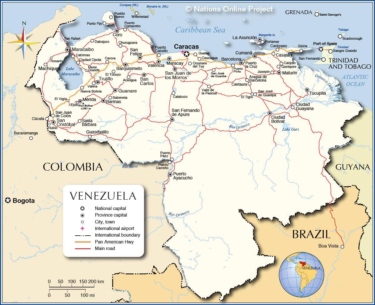 detailed map of venezuela