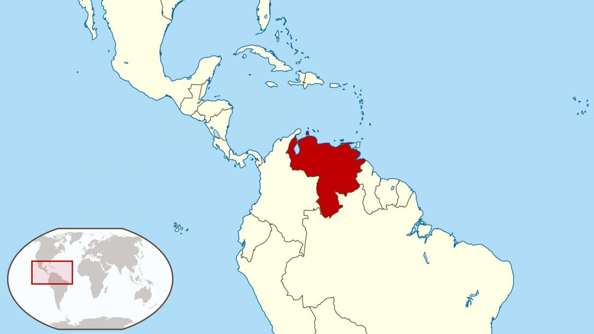 venezuela on map of south america