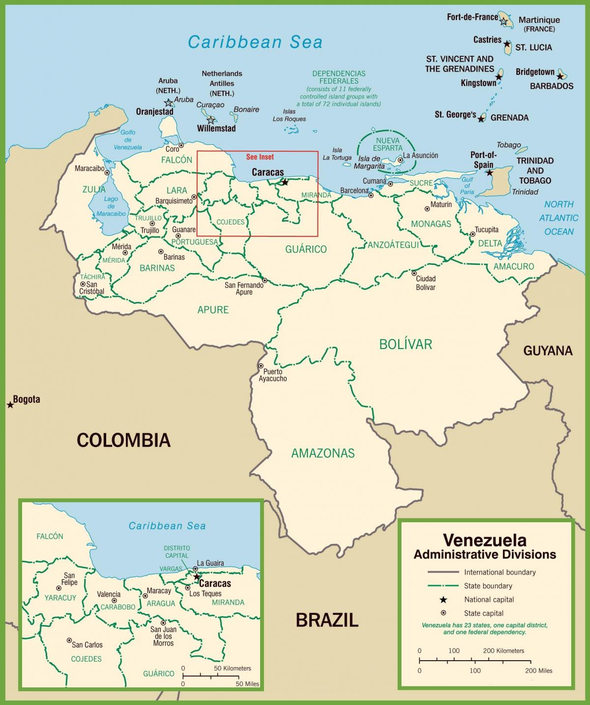 map of venezuela political