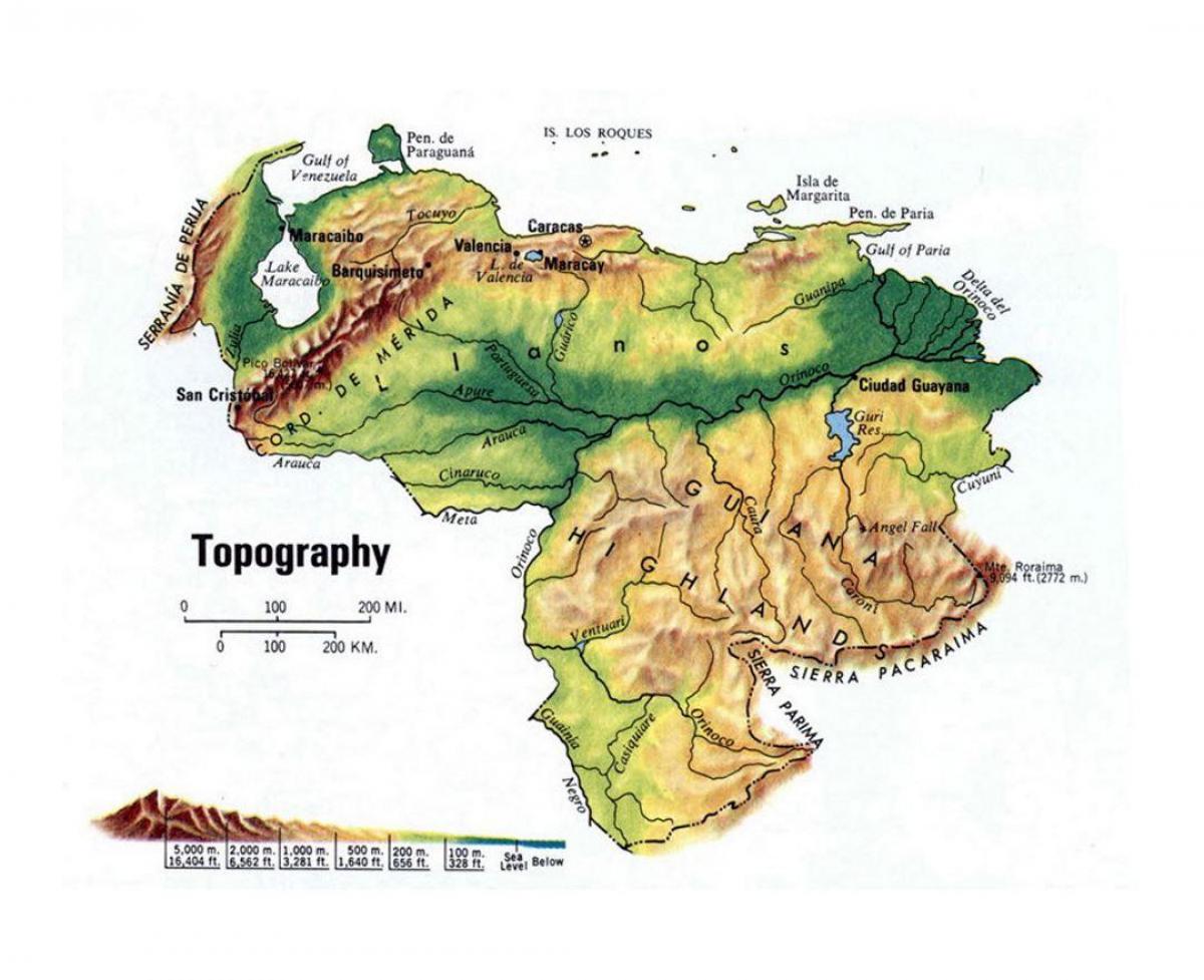 map of venezuela topographic