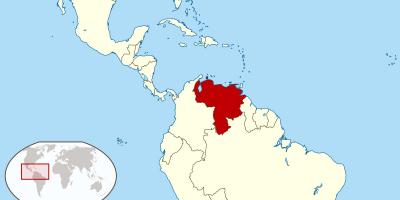 Venezuela on map of south america