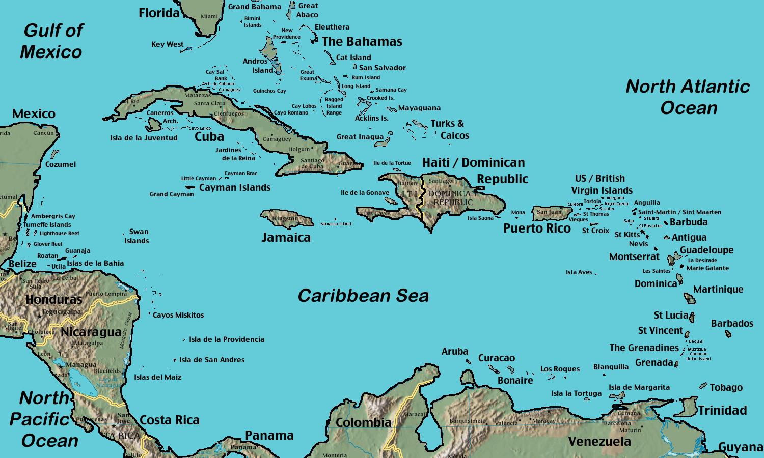 Venezuelan Islands Map 