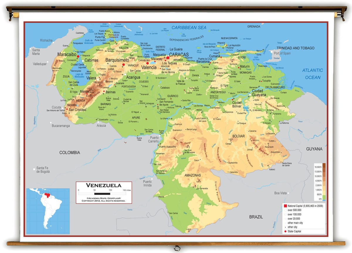 map of venezuela elevation