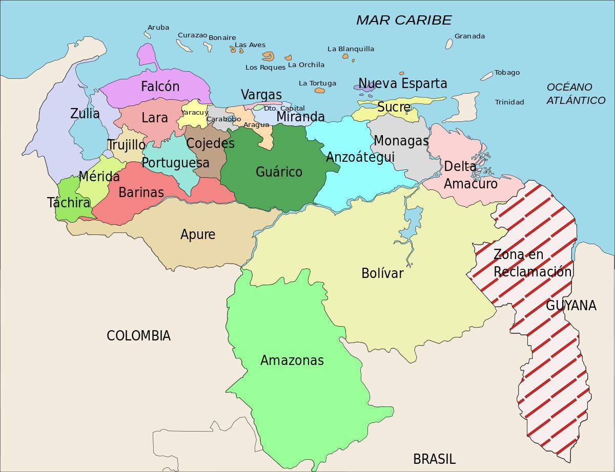 map of venezuela states
