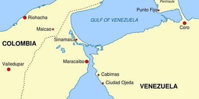 Map of gulf of venezuela