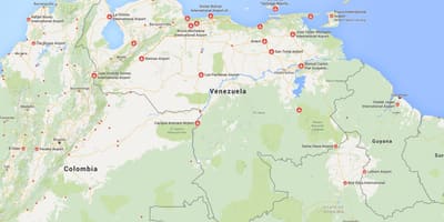 Map of venezuela airports