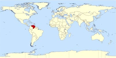 Venezuela location in world map